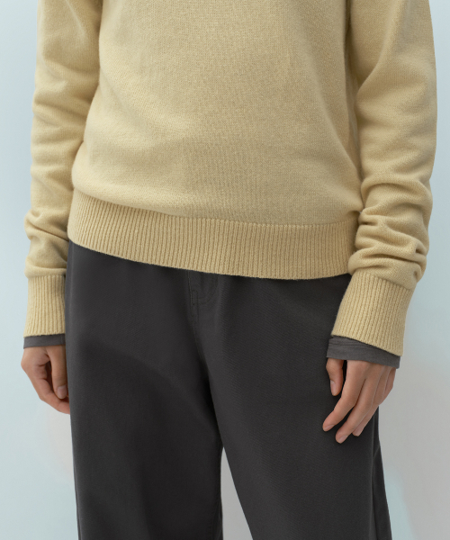 MUSINSA STANDARD WOMAN（ムシンサスタンダードウーマン）の「[ビクトリアウール] レディース クルーネックニット [バター]（ニット/セーター・レディース・その他・SMALL/MEDIUM/LARGE/X-SMALL）」の5枚目の写真