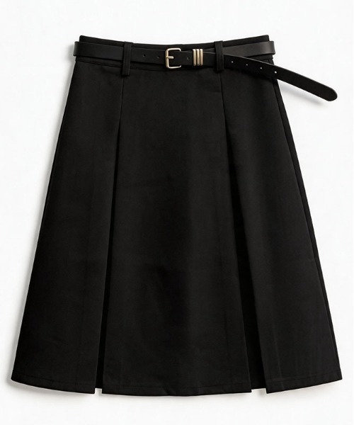 &soiree(アンドソワレ)の「ボックスプリーツミドル丈スカート(スカート・レディース・ブラック/グレー・SMALL/MEDIUM/LARGE/X-LARGE)」の7枚目の写真
