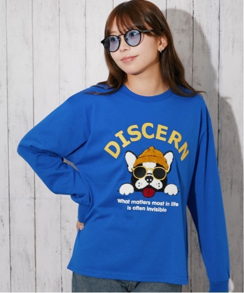 GORGE(ゴージ)の「サガラ刺繍 アニマル長袖Tシャツ|全4色(Tシャツ/カットソー・レディース・ブルー/オートミール/チャコール/オフホワイト・F)」の4枚目の写真