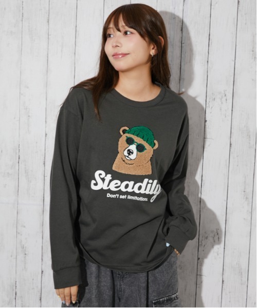 GORGE(ゴージ)の「サガラ刺繍 アニマル長袖Tシャツ|全4色(Tシャツ/カットソー・レディース・ブルー/オートミール/チャコール/オフホワイト・F)」の10枚目の写真