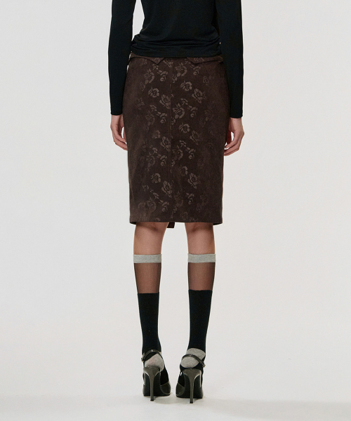 KIMZISU（キムジス）の「Foldover Rose Skirt_BROWN（スカート・レディース・ブラウン・MEDIUM/LARGE/SMALL）」の3枚目の写真