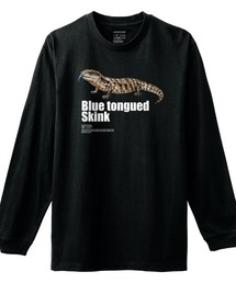 Moftique(モフティック) 長袖Tシャツ アオジタトカゲ 爬虫類 ペット アニマル プリント Tシャツ 長袖 ロンT ロングTシャツ トップス カットソー レディース ユニセックス 春 秋