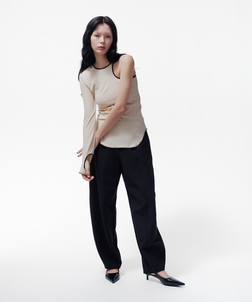 THINGS THAT MATTER(シングス ザット マター)の「BONDED CURVED SILHOUETTE PANTS / ボンデッド カーブド シルエット パンツ(その他パンツ・レディース・アイボリー/グレー/ブラック・2/1)」の18枚目の写真