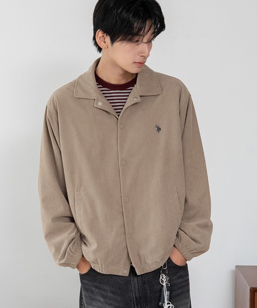 U.S. POLO ASSN.（ユーエスポロアッスン）の「∴WEGO/【26年秋冬新作】U.S.POLO ASSN.コーデュロイコーチJKT（その他アウター・メンズ・ライトグレー/アイボリー/ライトイエロー/ベージュ/ブラック・MEDIUM/LARGE/X-LARGE）」の5枚目の写真
