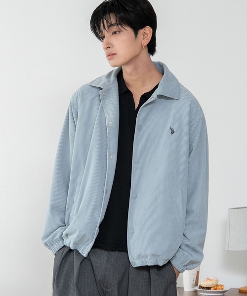 U.S. POLO ASSN.（ユーエスポロアッスン）の「∴WEGO/【26年秋冬新作】U.S.POLO ASSN.コーデュロイコーチJKT（その他アウター・メンズ・ライトグレー/アイボリー/ライトイエロー/ベージュ/ブラック・MEDIUM/LARGE/X-LARGE）」の4枚目の写真