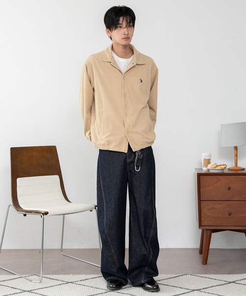 U.S. POLO ASSN.（ユーエスポロアッスン）の「∴WEGO/【26年秋冬新作】U.S.POLO ASSN.コーデュロイコーチJKT（その他アウター・メンズ・ライトグレー/アイボリー/ライトイエロー/ベージュ/ブラック・MEDIUM/LARGE/X-LARGE）」の6枚目の写真