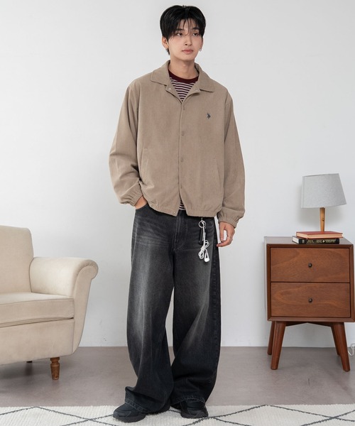 U.S. POLO ASSN.（ユーエスポロアッスン）の「∴WEGO/【26年秋冬新作】U.S.POLO ASSN.コーデュロイコーチJKT（その他アウター・メンズ・ライトグレー/アイボリー/ライトイエロー/ベージュ/ブラック・MEDIUM/LARGE/X-LARGE）」の7枚目の写真