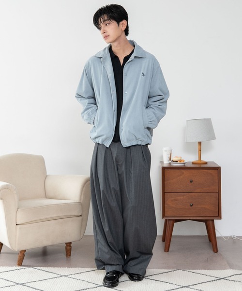 U.S. POLO ASSN.（ユーエスポロアッスン）の「∴WEGO/【26年秋冬新作】U.S.POLO ASSN.コーデュロイコーチJKT（その他アウター・メンズ・ライトグレー/アイボリー/ライトイエロー/ベージュ/ブラック・MEDIUM/LARGE/X-LARGE）」の9枚目の写真