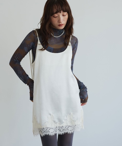 W:Huku(フーク)の「【ストレッチメッシュ】ハイネック プリント トップス / Stretch Mesh High-Neck Printed Top(Tシャツ/カットソー・レディース・ブラウン/ブラック・FREE)」の17枚目の写真