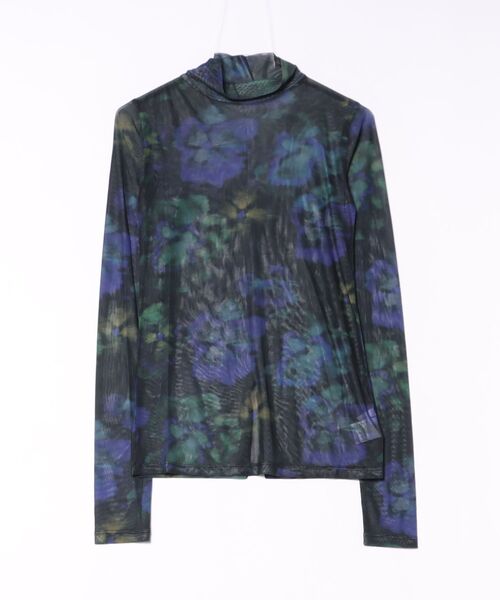 W:Huku(フーク)の「【ストレッチメッシュ】ハイネック プリント トップス / Stretch Mesh High-Neck Printed Top(Tシャツ/カットソー・レディース・ブラウン/ブラック・FREE)」の19枚目の写真