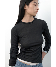 (T-7289)AN INTERLOCK LONG SLEEVE SLIM FALL TEE