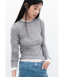 (T-7289)AN INTERLOCK LONG SLEEVE SLIM FALL TEE