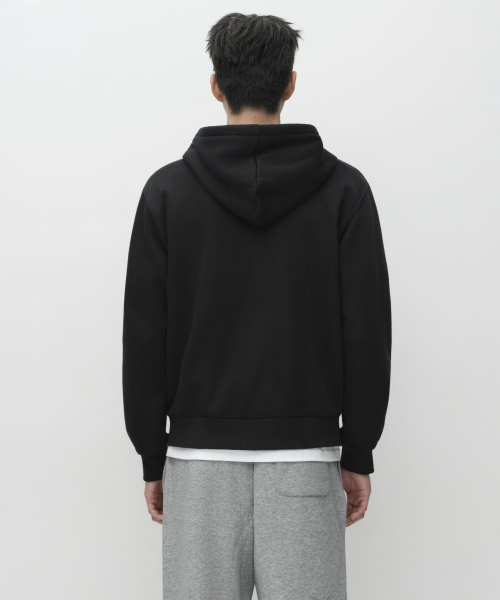 MUSINSA STANDARD（ムシンサスタンダード）の「フリースフード付きセータージップアップ[ブラック]（パーカー・メンズ・その他・SMALL/MEDIUM/LARGE/X-LARGE/2XL/3XL）」の3枚目の写真