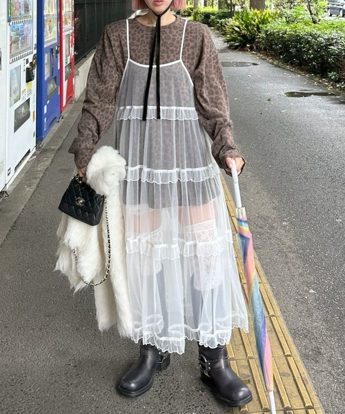 Alley Tokyo（アリートーキョー）の「レオパード柄肩パッド付きBIGロゴロンT（Tシャツ/カットソー・レディース・グレー/ブラウン・FREE）」の21枚目の写真