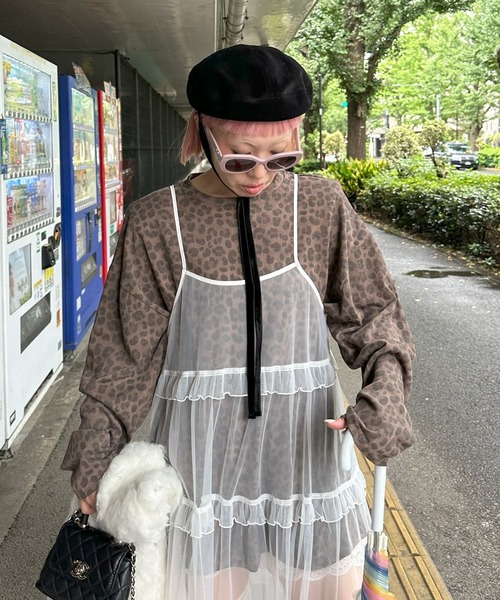 Alley Tokyo（アリートーキョー）の「レオパード柄肩パッド付きBIGロゴロンT（Tシャツ/カットソー・レディース・グレー/ブラウン・FREE）」の22枚目の写真