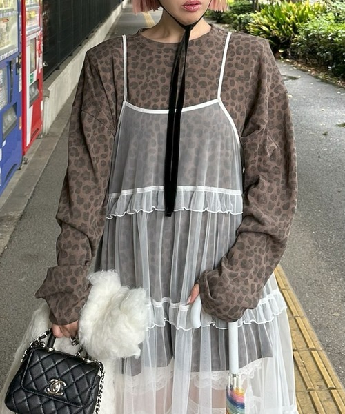 Alley Tokyo（アリートーキョー）の「レオパード柄肩パッド付きBIGロゴロンT（Tシャツ/カットソー・レディース・グレー/ブラウン・FREE）」の20枚目の写真