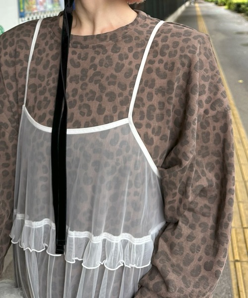 Alley Tokyo（アリートーキョー）の「レオパード柄肩パッド付きBIGロゴロンT（Tシャツ/カットソー・レディース・グレー/ブラウン・FREE）」の11枚目の写真