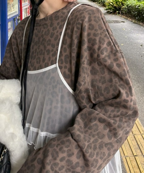 Alley Tokyo（アリートーキョー）の「レオパード柄肩パッド付きBIGロゴロンT（Tシャツ/カットソー・レディース・グレー/ブラウン・FREE）」の10枚目の写真