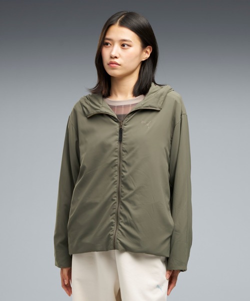 PUMA(プーマ)の「PUMA プーマ ウィメンズ ESS エレベーテッド リバーシブル ウィンドブロック(ジャージ・レディース・モスグリーン/アイボリー/ブラック・SMALL/MEDIUM/LARGE/X-LARGE)」の1枚目の写真