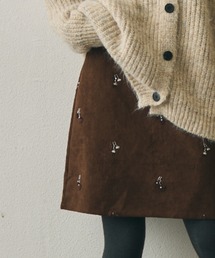 Trish（トリッシュ）の「フラワービーズ刺繍スウェードライクスカート（スカート）」