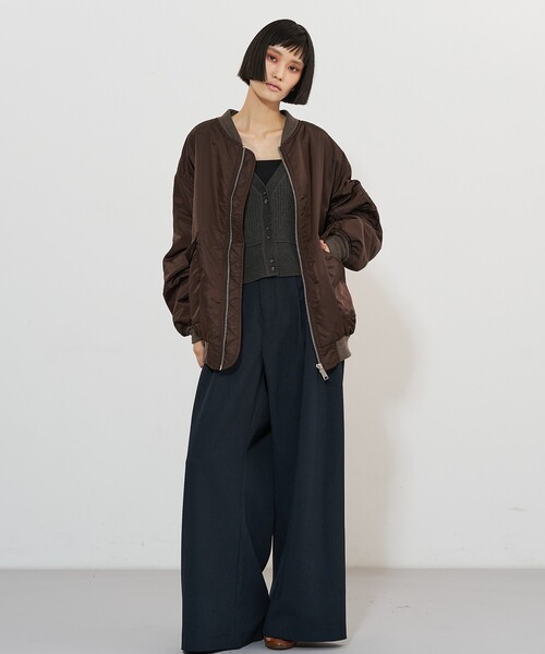 NOMINE（ノミネ）の「リブ切替ショートカーディガン｜Vネック（カーディガン/ボレロ・レディース・グリーン/アイボリー/チャコールグレー・フリー）」の19枚目の写真