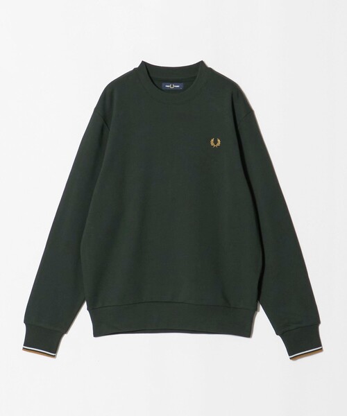 FRED PERRY(フレッドペリー)の「<FRED PERRY>ロゴ クルーネック スウェット(Tシャツ/カットソー・メンズ・ダークグリーン/オフホワイト・M/L)」の2枚目の写真