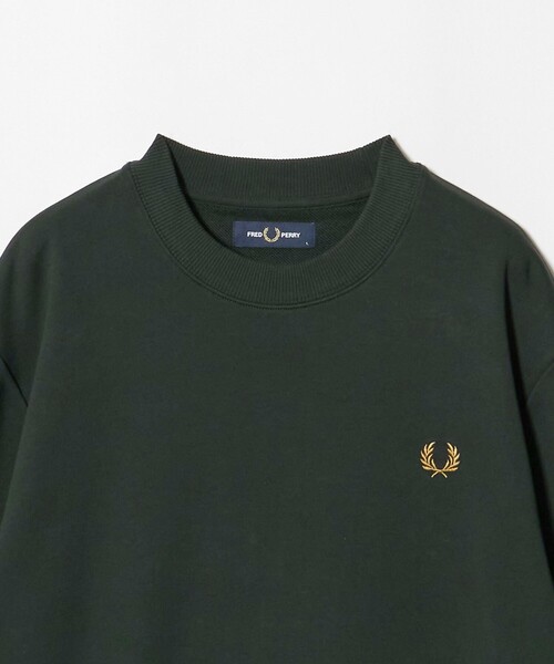 FRED PERRY(フレッドペリー)の「<FRED PERRY>ロゴ クルーネック スウェット(Tシャツ/カットソー・メンズ・ダークグリーン/オフホワイト・M/L)」の4枚目の写真