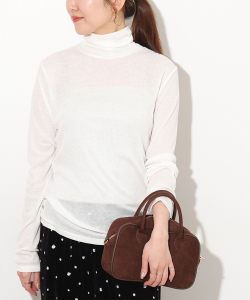 JOURNAL STANDARD relume（ジャーナルスタンダード　レリューム）の「シアーテレコタートル（Tシャツ/カットソー・レディース・ホワイト/ブラック/チャコールグレー・FREE）」の2枚目の写真