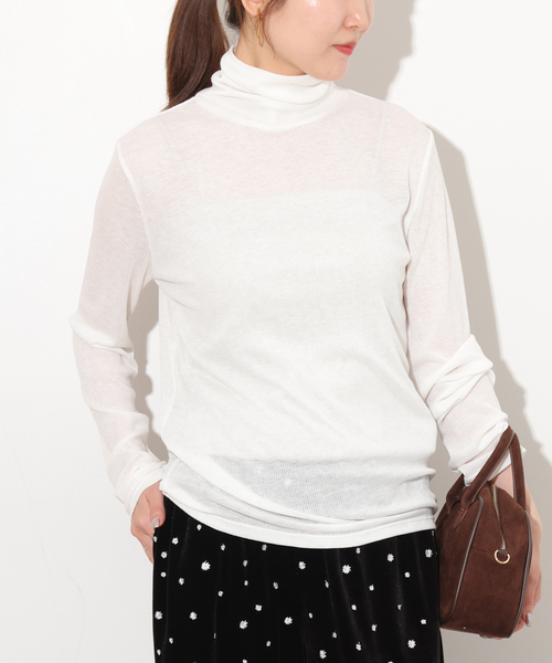 JOURNAL STANDARD relume（ジャーナルスタンダード　レリューム）の「シアーテレコタートル（Tシャツ/カットソー・レディース・ホワイト/ブラック/チャコールグレー・FREE）」の12枚目の写真