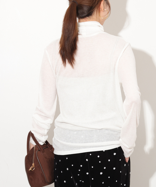 JOURNAL STANDARD relume（ジャーナルスタンダード　レリューム）の「シアーテレコタートル（Tシャツ/カットソー・レディース・ホワイト/ブラック/チャコールグレー・FREE）」の14枚目の写真