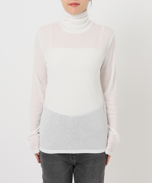 JOURNAL STANDARD relume（ジャーナルスタンダード　レリューム）の「シアーテレコタートル（Tシャツ/カットソー・レディース・ホワイト/ブラック/チャコールグレー・FREE）」の5枚目の写真