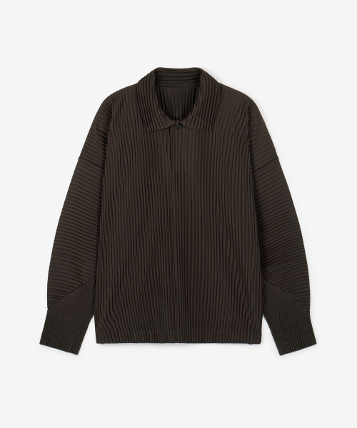 TNGT(ティーエヌジーティー)の「Yoyogi Pleats Collared T-Shirt (Brown) TNTS6F103W2(ポロシャツ・レディース・その他・100/110/95/105)」の1枚目の写真