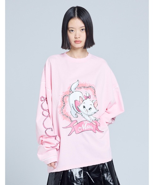 Little sunny bite(リトルサニーバイト)の「【8】【it】【little sunny bite Disney collection】little sunny bite ★ Disney marie long tee(Tシャツ/カットソー・レディース・ピンク/ホワイト/ブラック・MEDIUM/SMALL)」の3枚目の写真