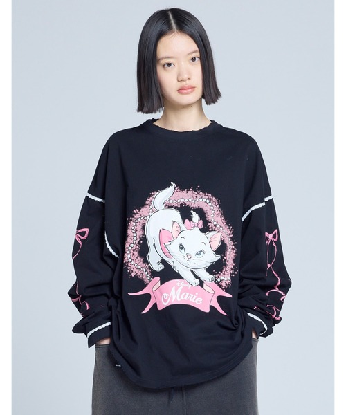 Little sunny bite(リトルサニーバイト)の「【8】【it】【little sunny bite Disney collection】little sunny bite ★ Disney marie long tee(Tシャツ/カットソー・レディース・ピンク/ホワイト/ブラック・MEDIUM/SMALL)」の2枚目の写真