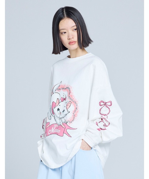 Little sunny bite(リトルサニーバイト)の「【8】【it】【little sunny bite Disney collection】little sunny bite ★ Disney marie long tee(Tシャツ/カットソー・レディース・ピンク/ホワイト/ブラック・MEDIUM/SMALL)」の5枚目の写真