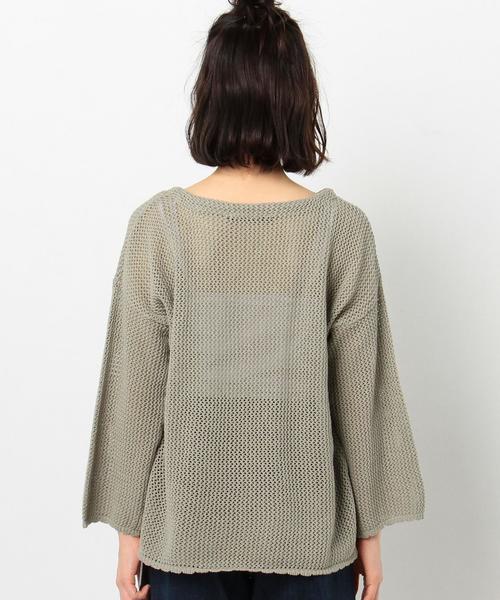 Another Edition（アナザーエディション）の「メッシュニットプルオーバー/AEBC C MESH KNIT PO◆（ニット/セーター・レディース・オリーブ/ホワイト・FREE）」の4枚目の写真