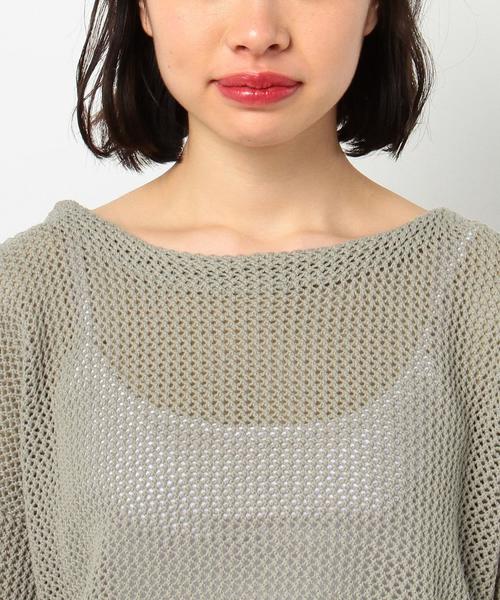 Another Edition（アナザーエディション）の「メッシュニットプルオーバー/AEBC C MESH KNIT PO◆（ニット/セーター・レディース・オリーブ/ホワイト・FREE）」の7枚目の写真