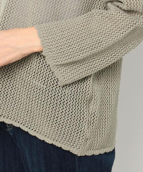 Another Edition（アナザーエディション）の「メッシュニットプルオーバー/AEBC C MESH KNIT PO◆（ニット/セーター・レディース・オリーブ/ホワイト・FREE）」の14枚目の写真