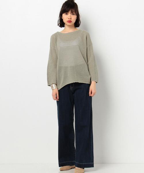 Another Edition（アナザーエディション）の「メッシュニットプルオーバー/AEBC C MESH KNIT PO◆（ニット/セーター・レディース・オリーブ/ホワイト・FREE）」の15枚目の写真