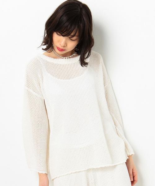 Another Edition（アナザーエディション）の「メッシュニットプルオーバー/AEBC C MESH KNIT PO◆（ニット/セーター・レディース・オリーブ/ホワイト・FREE）」の16枚目の写真