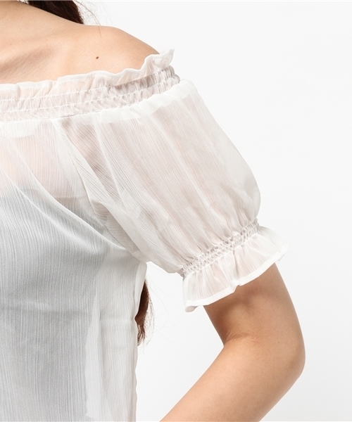 WEGO（ウィゴー）の「WEGO/ギャザーオフショルダーブラウス（シャツ/ブラウス・レディース・サックスブルー/ブラック/ブラック系その他2/ホワイト/オレンジ/イエロー・FREE）」の11枚目の写真