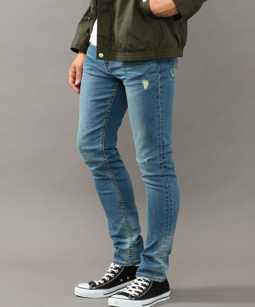 BEAUTY&YOUTH UNITED ARROWS（ビューティーアンドユースユナイテッドアローズ）の「【WEB限定】by ∴ ダメージデニム スキニー パンツ◆（デニムパンツ・メンズ・コバルトブルー/ネイビー・LARGE/MEDIUM/SMALL）」の3枚目の写真