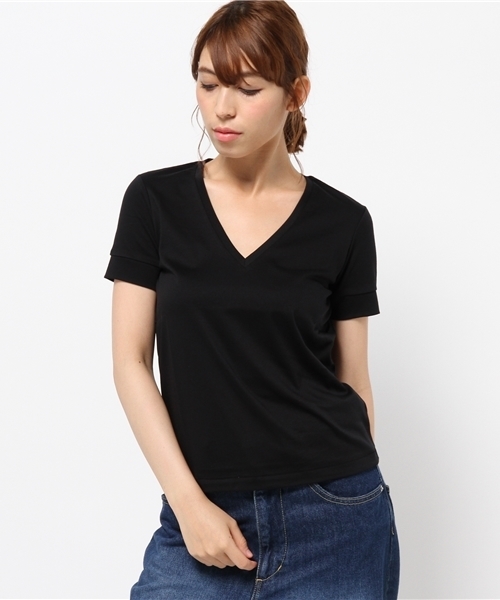 ESTNATION（エストネーション）の「ESTNATION Vネックカットソー（Tシャツ/カットソー・レディース・オフホワイト/グレー/ブラック・38）」の17枚目の写真