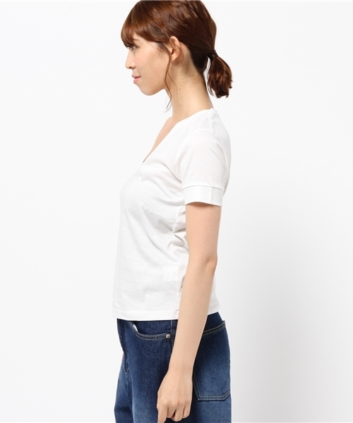 ESTNATION（エストネーション）の「ESTNATION Vネックカットソー（Tシャツ/カットソー・レディース・オフホワイト/グレー/ブラック・38）」の7枚目の写真