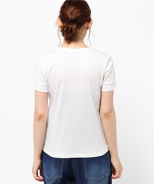 ESTNATION（エストネーション）の「ESTNATION Vネックカットソー（Tシャツ/カットソー・レディース・オフホワイト/グレー/ブラック・38）」の8枚目の写真