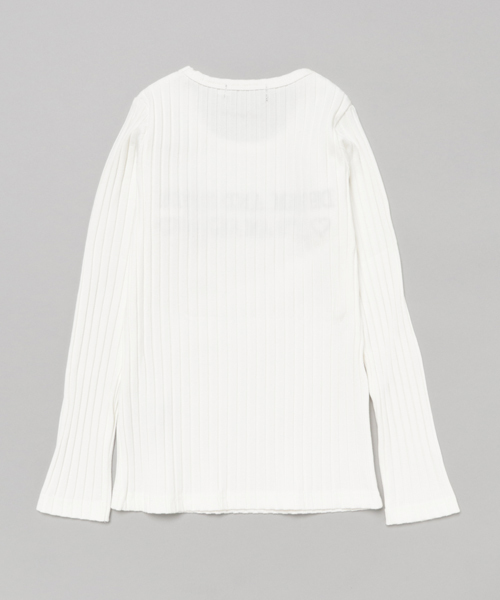 ZIDDY(ジディ)の「ZIDDY/リブ長袖Tシャツ(Tシャツ/カットソー・キッズ・オフホワイト/グリーン・140/160/150/130)」の3枚目の写真