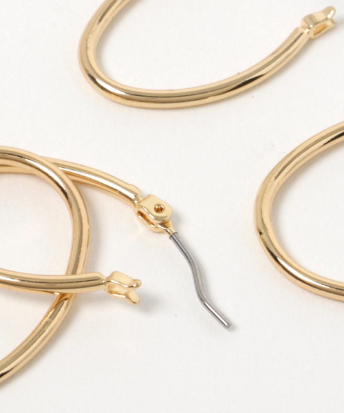 SLY（スライ）の「TWIN RING ピアス（ピアス（両耳用）・レディース・ゴールド/シルバー・FREE）」の4枚目の写真