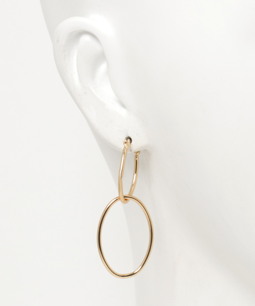 SLY（スライ）の「TWIN RING ピアス（ピアス（両耳用）・レディース・ゴールド/シルバー・FREE）」の5枚目の写真