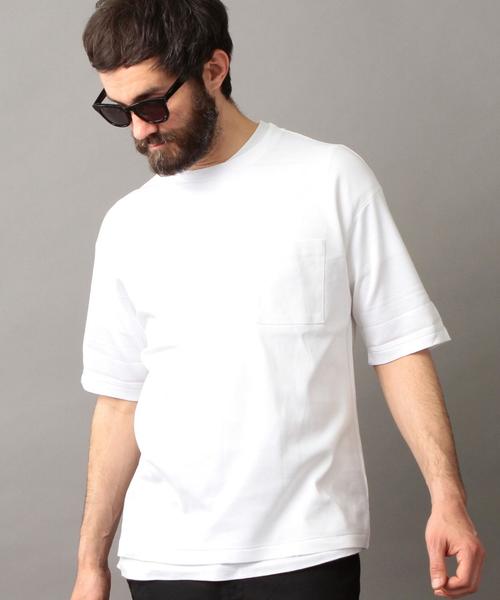 BEAUTY&YOUTH UNITED ARROWS(ビューティーアンドユースユナイテッドアローズ)の「BY ポンチ ワイドフォルム カットソー -MADE IN JAPAN- ◆(Tシャツ/カットソー・メンズ・ホワイト/ブラック・LARGE/SMALL/X-LARGE/MEDIUM)」の15枚目の写真