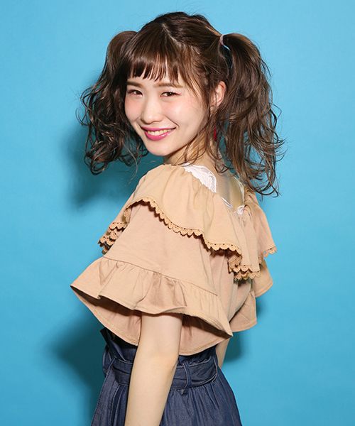 one after another NICE CLAUP（ワンアフターアナザーナイスクラップ）の「フリルトップス（Tシャツ/カットソー・レディース・レッド/ベージュ/ブラック/オフホワイト・FREE）」の12枚目の写真